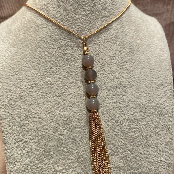 Grey Tassel Necklace - Picture 1 of 9